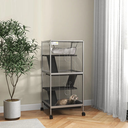 Steel Small Animal Cage, for Guinea Pig, Ferret, Light Grey Houses & Habitats at Gallery Canada