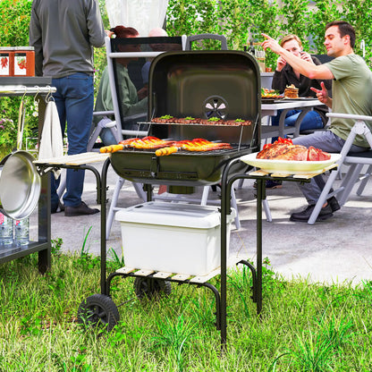 Charcoal BBQ Grill, 1840 cm² Cooking Area, 3 Shelves, Adjustable Vent, Black Charcoal BBQ Grils at Gallery Canada