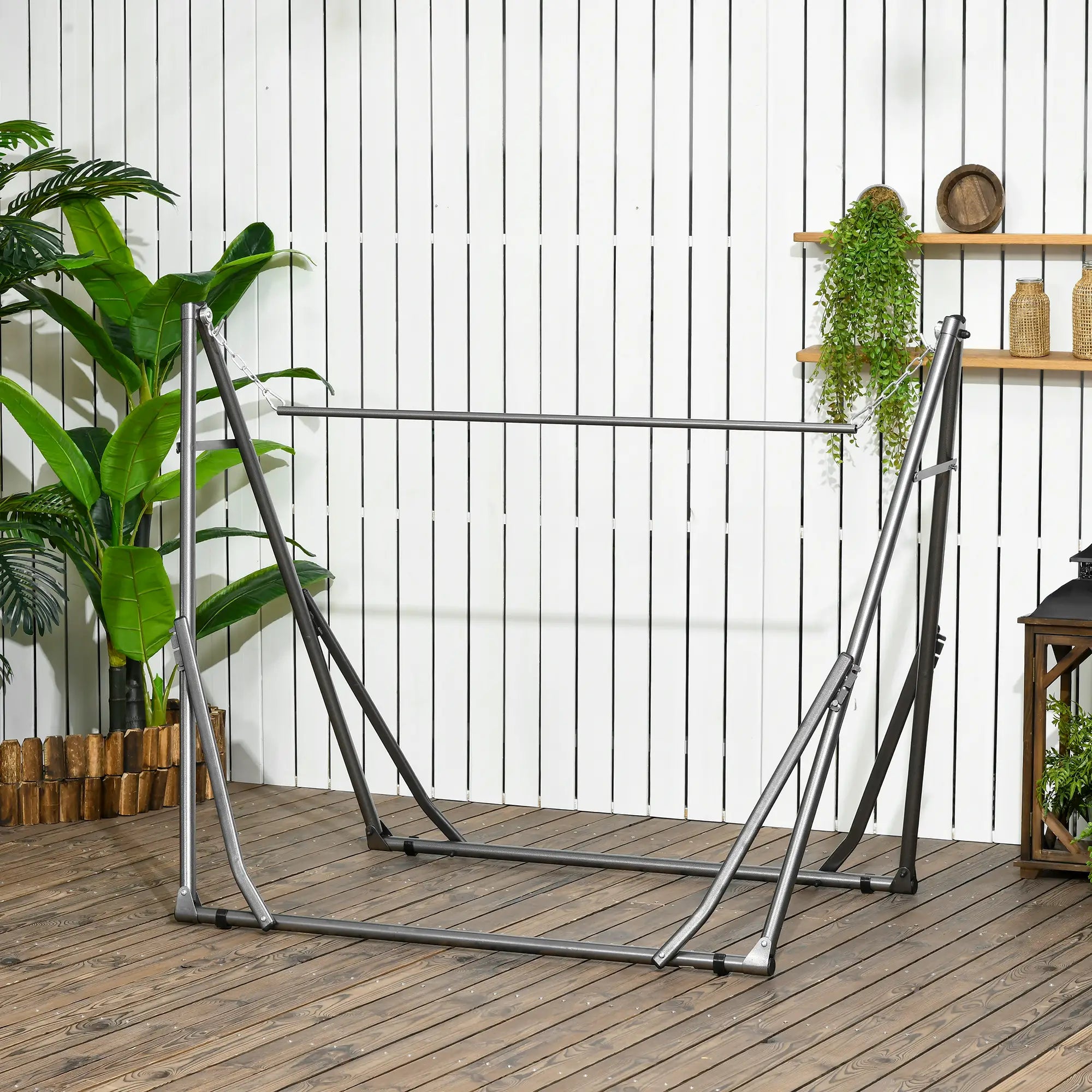 Portable Hammock Stand, 2-in-1 Net Stand, Patio, Garden, Black Hammock Stands at Gallery Canada