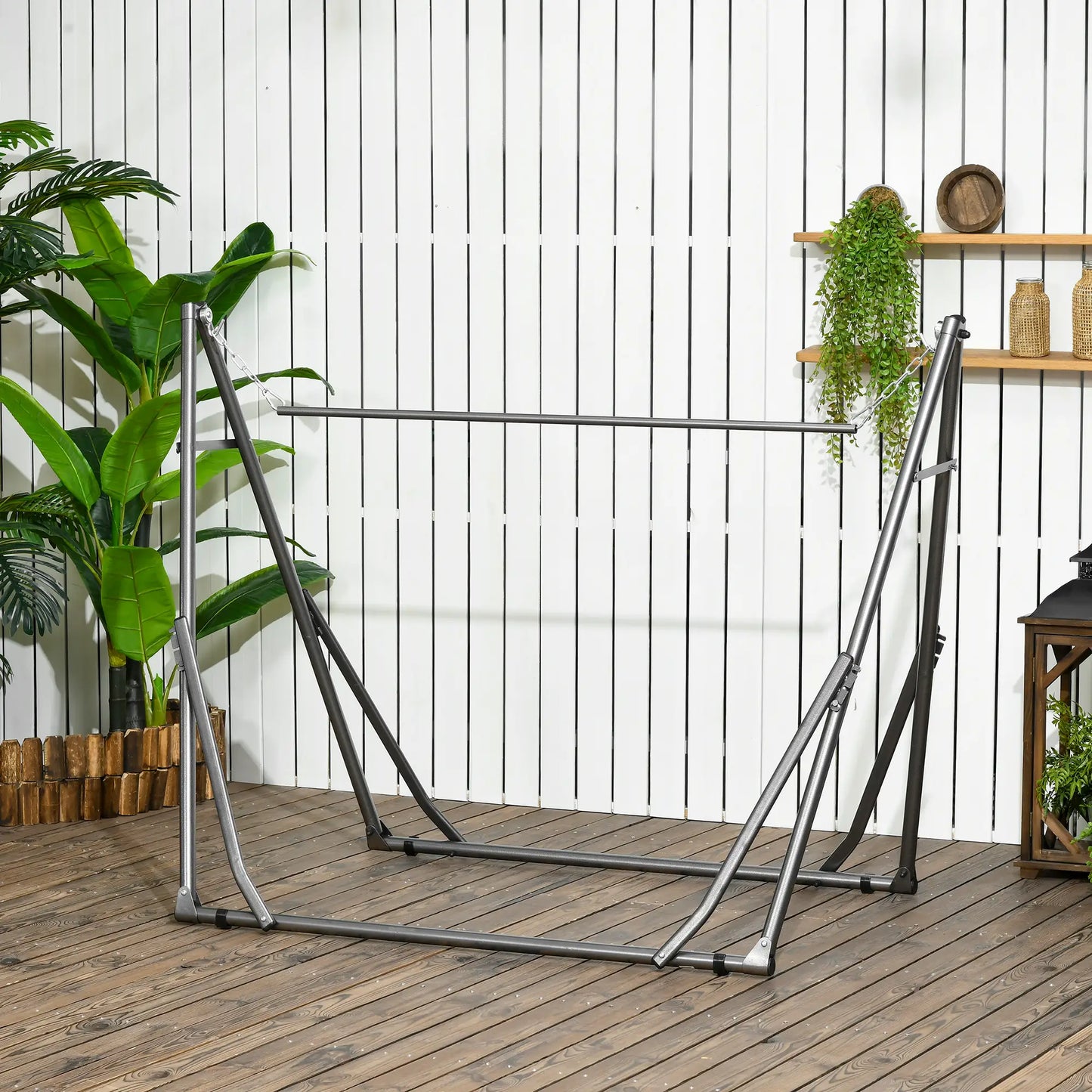 Portable Hammock Stand, 2-in-1 Net Stand, Patio, Garden, Black Hammock Stands at Gallery Canada