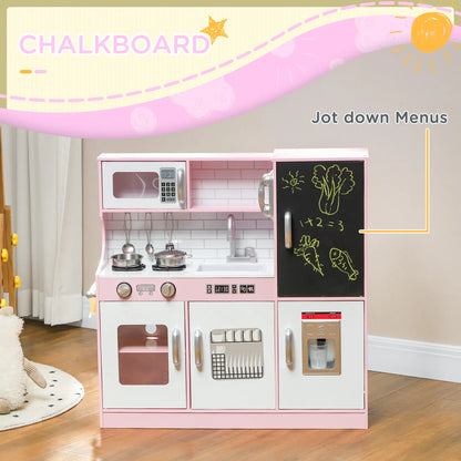 Kids Play Kitchen with Chalkboard, Ice Maker, Sink, Microwave Play Kitchen at Gallery Canada