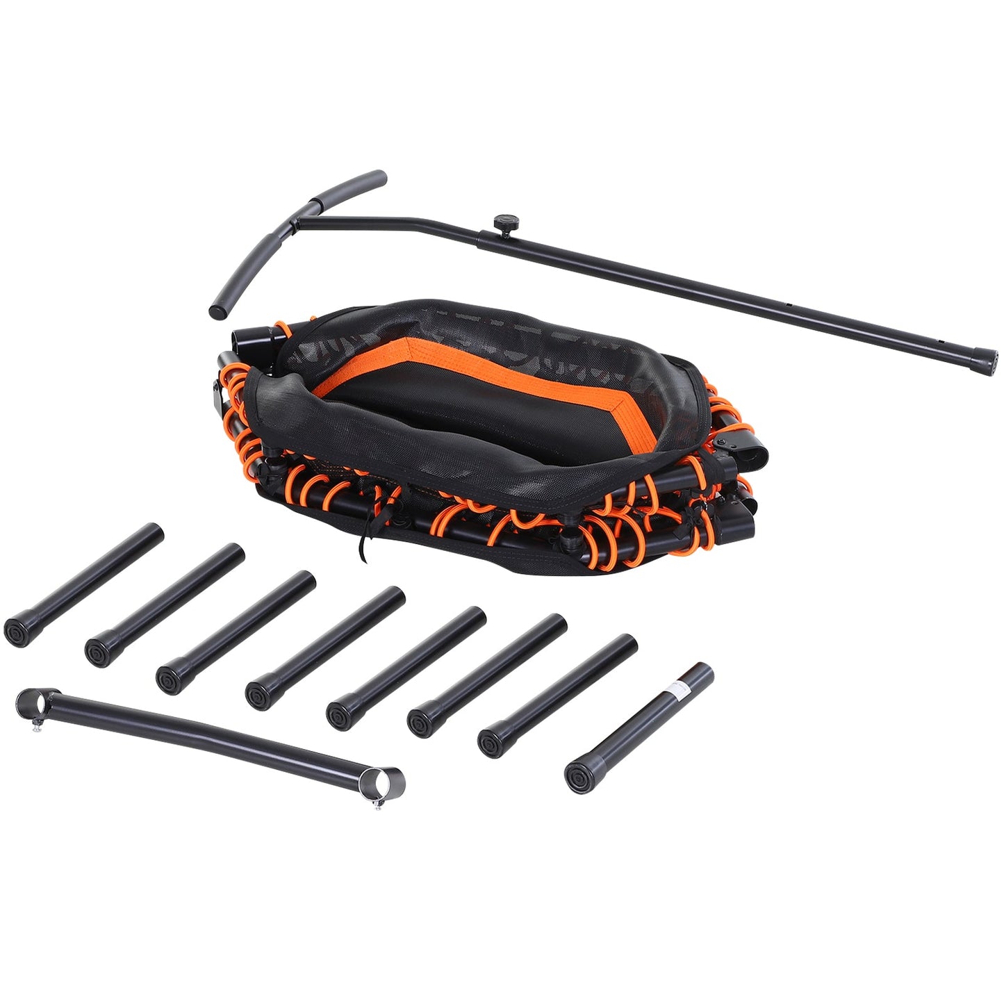 48" Silent Mini Trampoline with Adjustable Handle Bar Fitness Trampoline Bungee Rebounder Jumping Cardio Trainer Workout for Adults or Teens Jump Exercise Equipment Orange - Gallery Canada