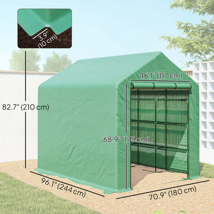 8' x 6' x 7' Portable Walk-In Greenhouse, 18 Shelves, Water/UV Resistant Cover, Roll Up Door Walk In Greenhouses at Gallery Canada