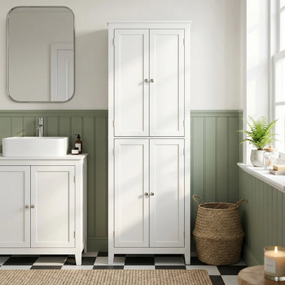 67" Tall Bathroom Storage Cabinet, Freestanding Narrow with Adjustable Shelves