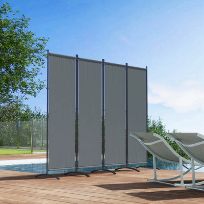 Folding Room Divider, Privacy Screen, 5.6FT Tall, Dark Grey Side Awnings at Gallery Canada