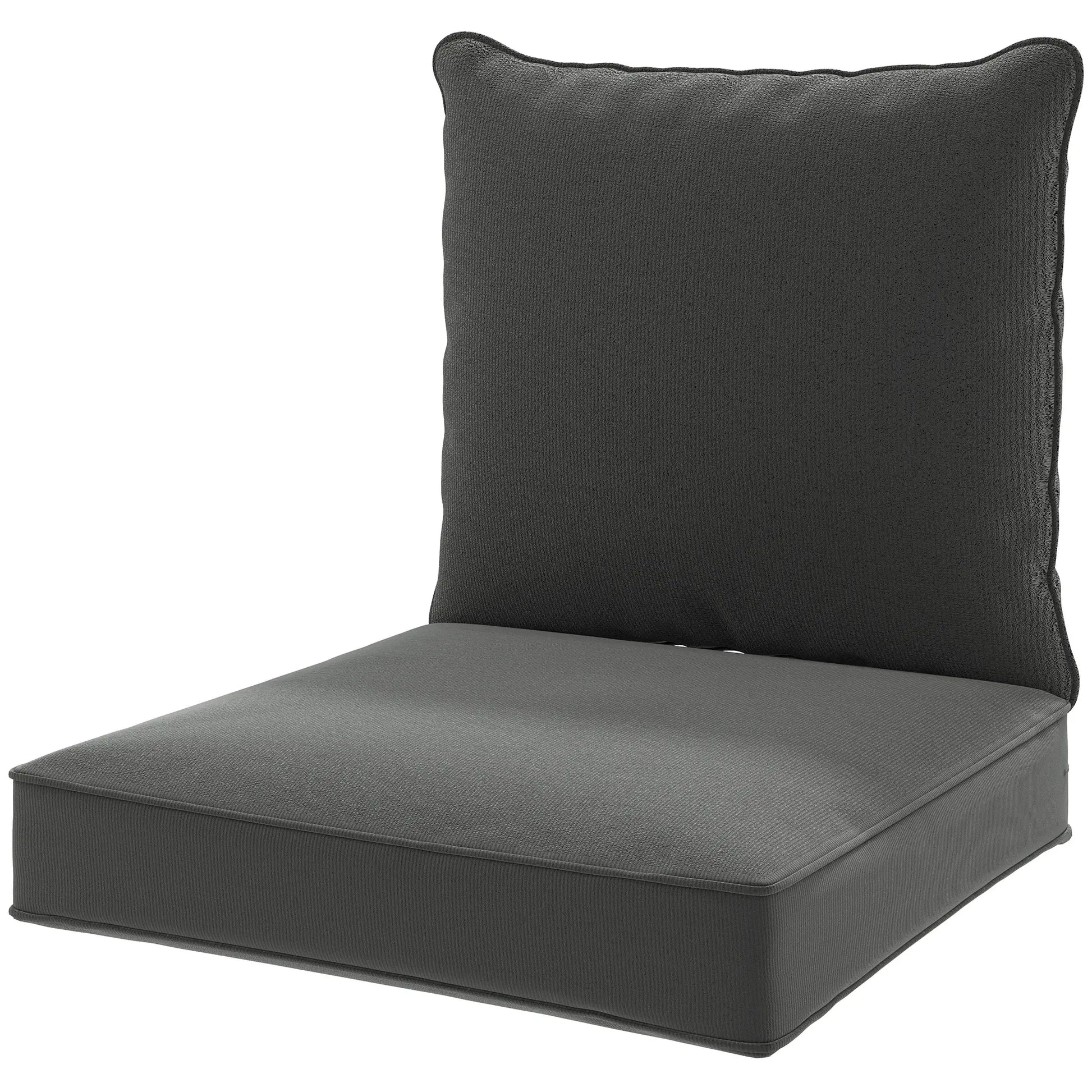 Patio Chair Cushions, Thick Deep Seat, Charcoal Grey Patio Chair Cushions Polyester, Foam at Gallery Canada