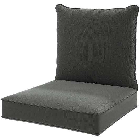 Patio Chair Cushions, Thick Deep Seat, Charcoal Grey Patio Chair Cushions Polyester, Foam at Gallery Canada