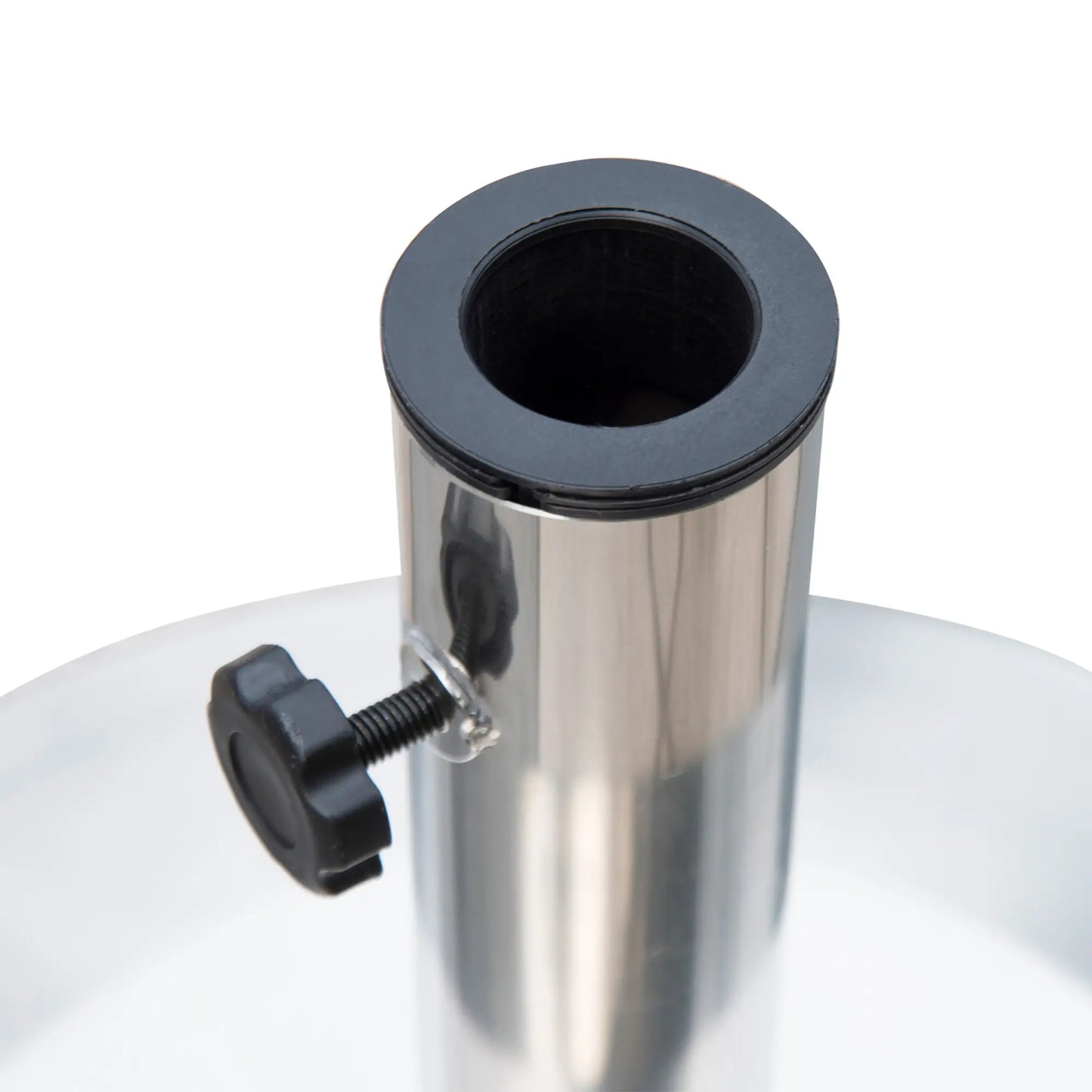 19" Round Patio Umbrella Stand, Stainless Steel Base, Silver Umbrella Bases at Gallery Canada