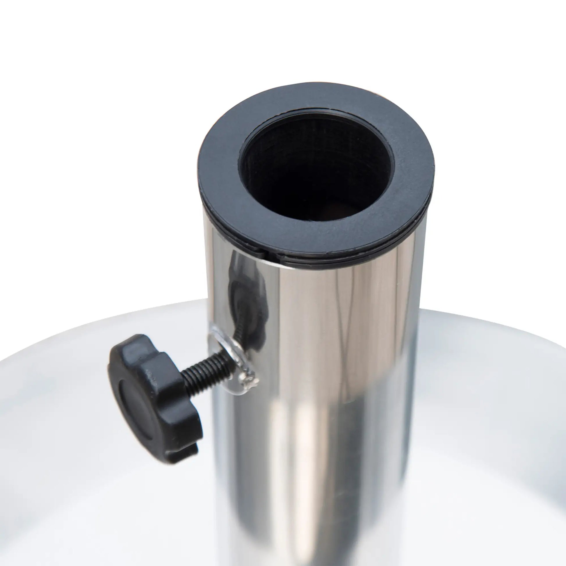 19" Round Patio Umbrella Stand, Stainless Steel Base, Silver Umbrella Bases at Gallery Canada