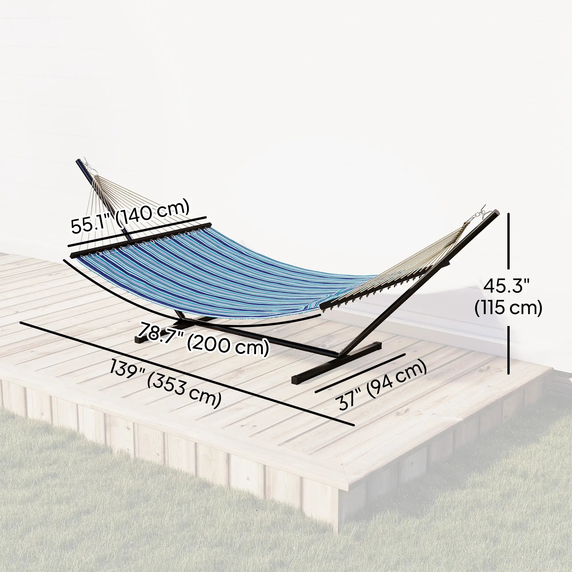 Heavy Duty Camping Hammock With Steel Frame, Blue And White Camping Hammocks at Gallery Canada