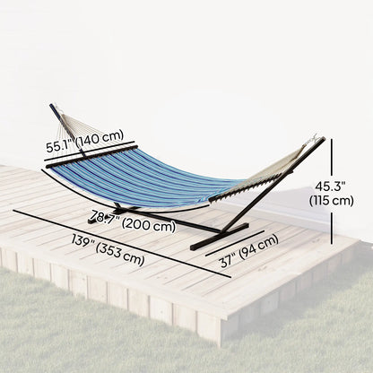 Heavy Duty Camping Hammock With Steel Frame, Blue And White Camping Hammocks at Gallery Canada