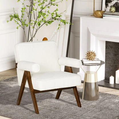 Cashmere Accent Chair, Wide Seat, Soft Padded Armrests, Cream White Accent Chairs at Gallery Canada