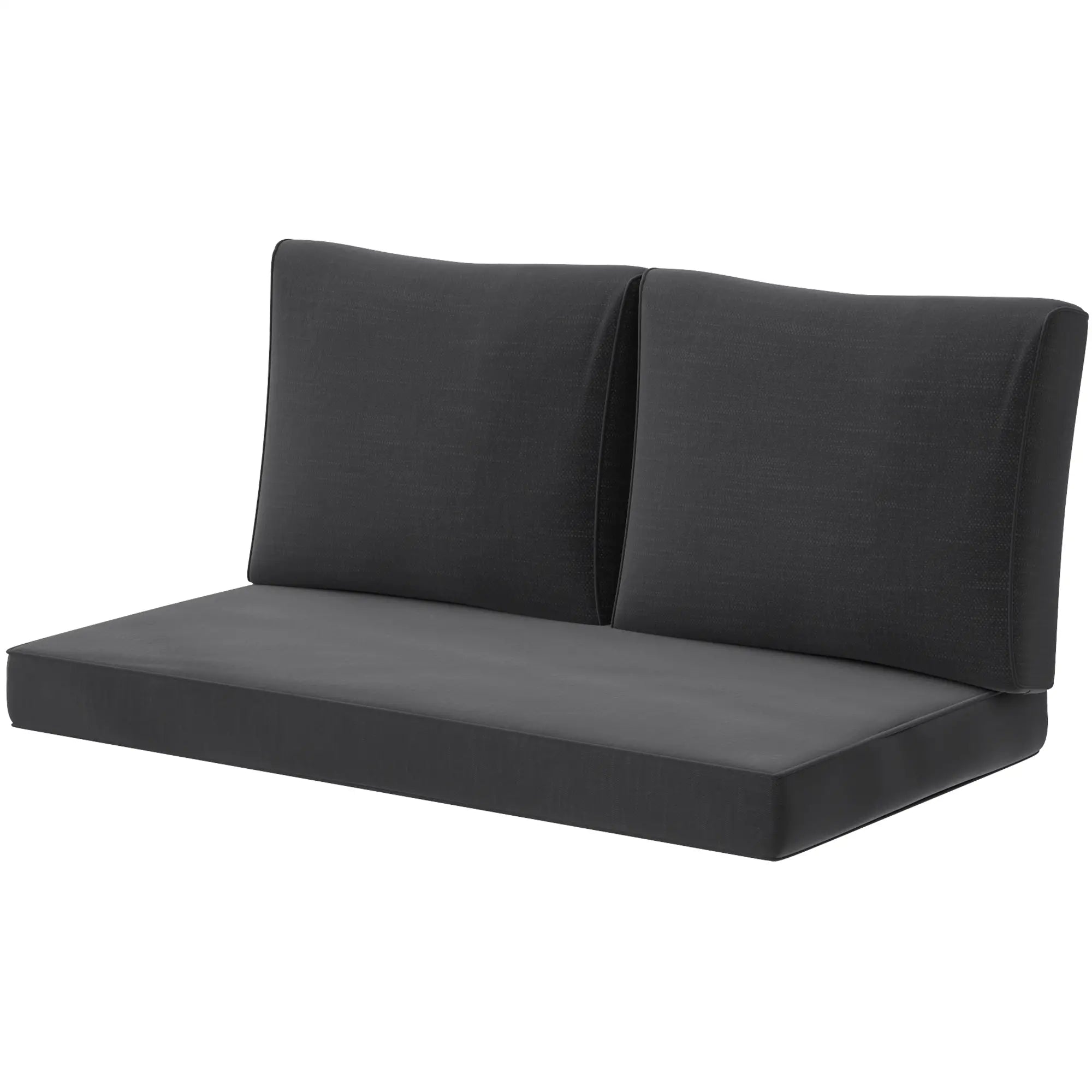 2 Seater Outdoor Cushions With Backrest, Black Patio Chair Cushions Black at Gallery Canada