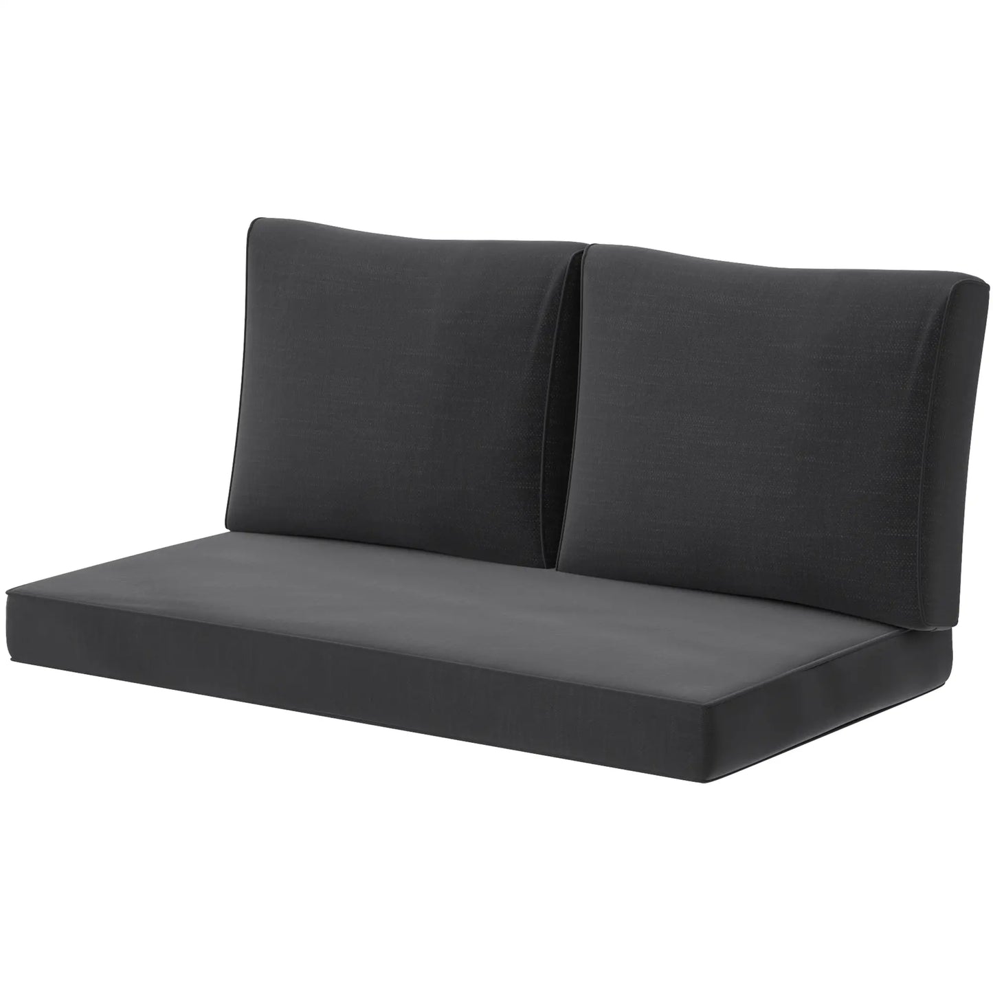 2 Seater Outdoor Cushions With Backrest, Black Patio Chair Cushions Black at Gallery Canada