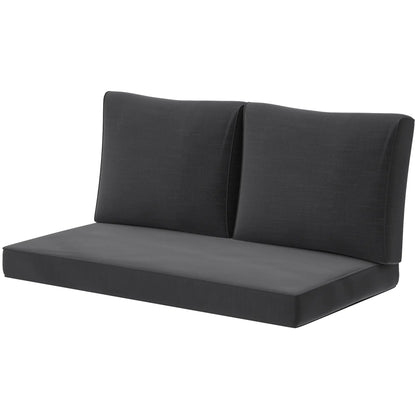 2 Seater Outdoor Cushions With Backrest, Black Patio Chair Cushions Black at Gallery Canada