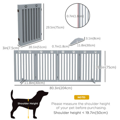 80" Extra Wide Pet Gate, Freestanding with Support Feet, Light Grey Houses, Kennels & Pens at Gallery Canada
