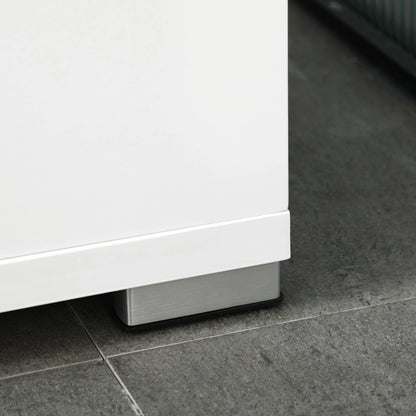 Freestanding Bathroom Cabinet, Open Shelves, 23.6"x13.2"x72", White Bathroom Cabinets at Gallery Canada