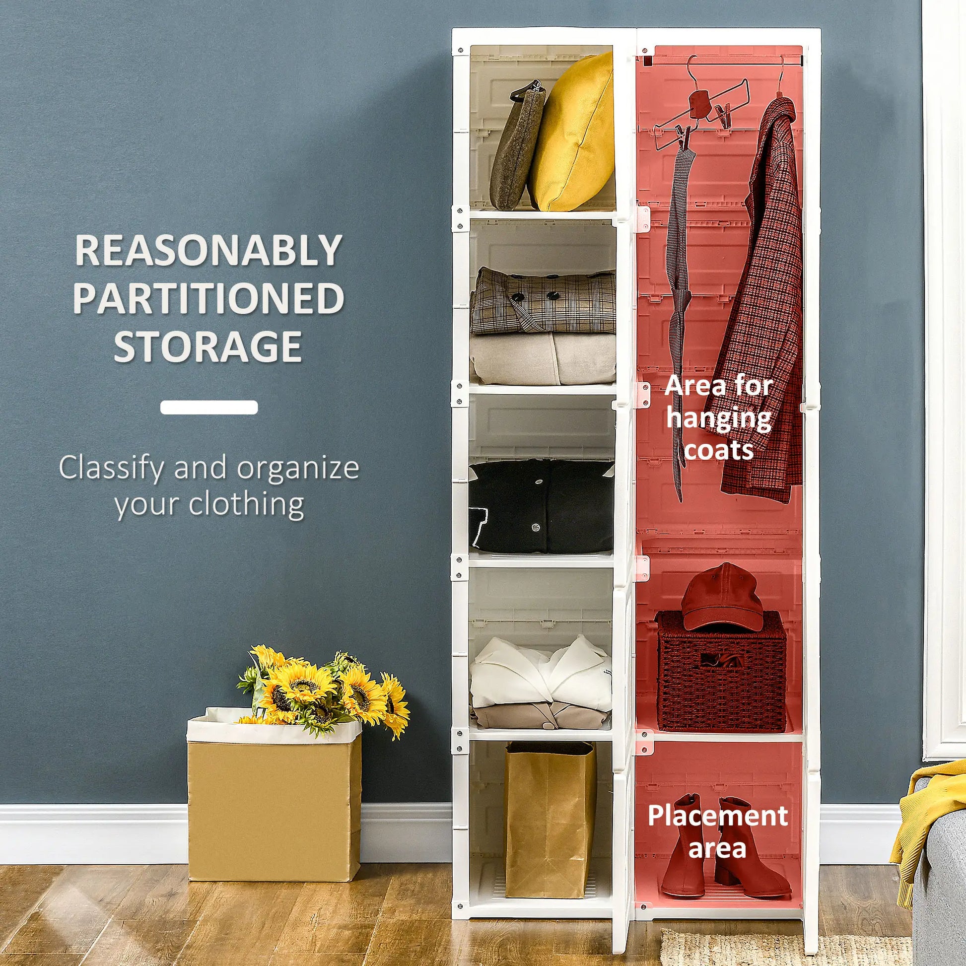 Portable Wardrobe Closet, Folding Clothes Storage Organizer, White Clothing Storage at Gallery Canada