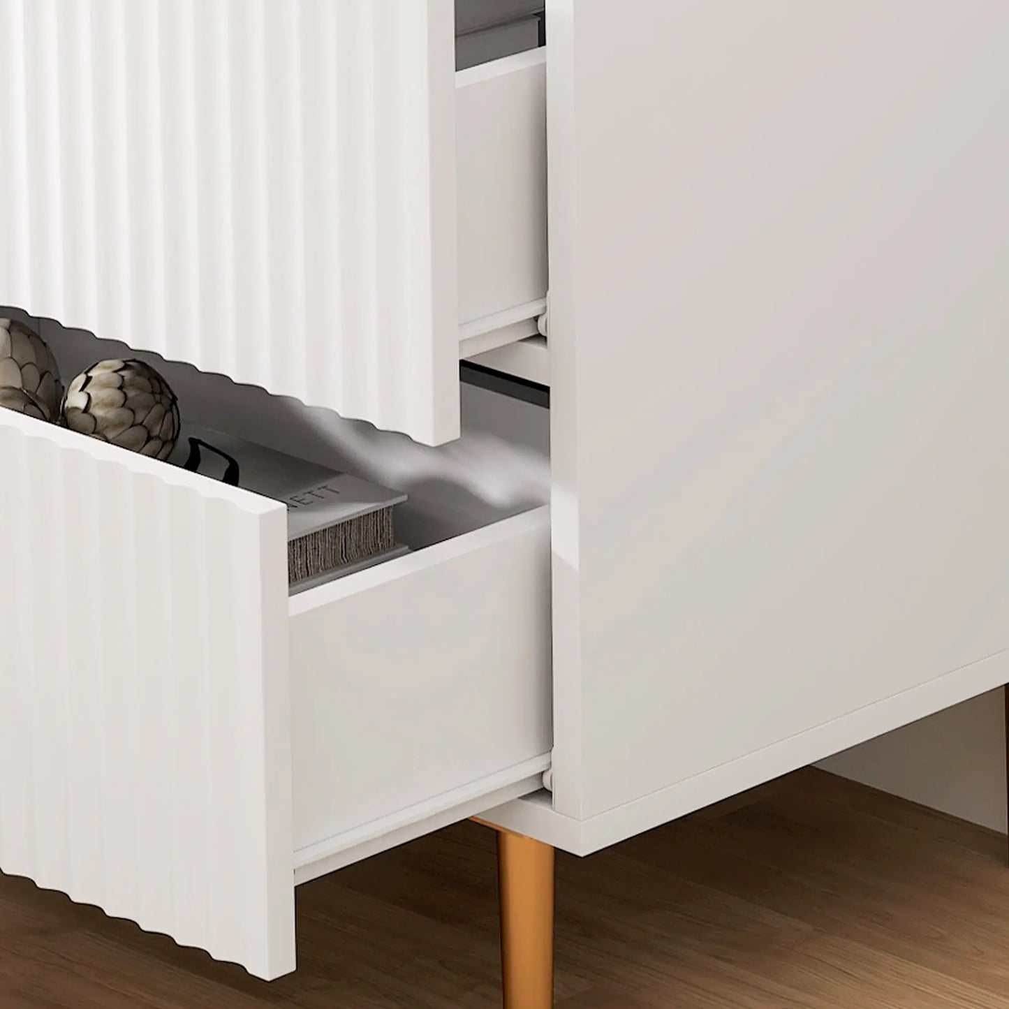 Bedside Table, Modern Nightstand with 2 Drawers, Side End Table with Metal Legs for Living Room, Bedroom, White Bedside Tables at Gallery Canada