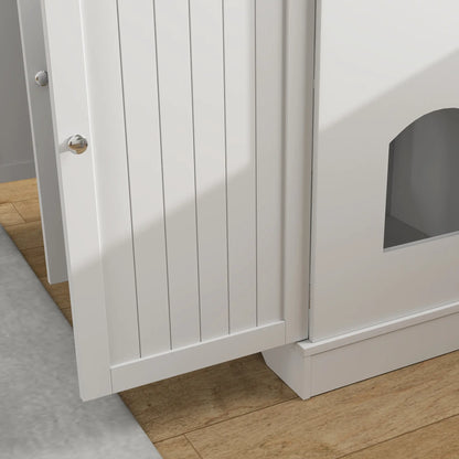 Cat Litter Box Enclosure with Drawer, Storage, Anti-Tip Kit, White Cat Litter Box Enclosures at Gallery Canada