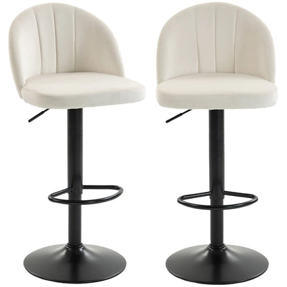 Swivel Counter Height Barstools Set Of 2, Cream White Bar Stools Cream White, Black at Gallery Canada