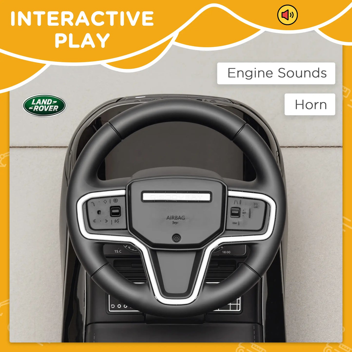 Land Rover Voiture à pousser pour enfant, anti-basculement, Noir