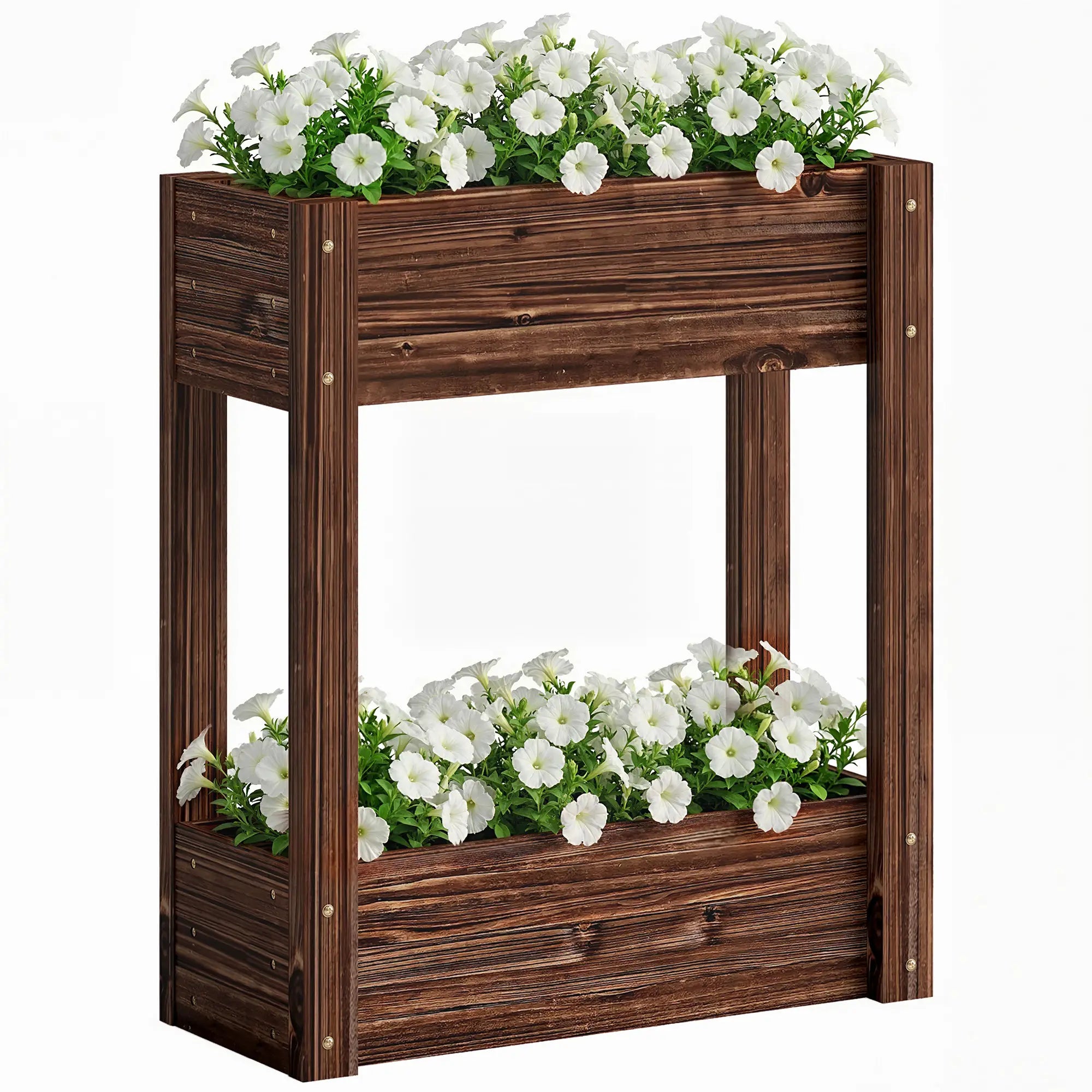 2-Tier Wooden Raised Garden Bed, 23.6
