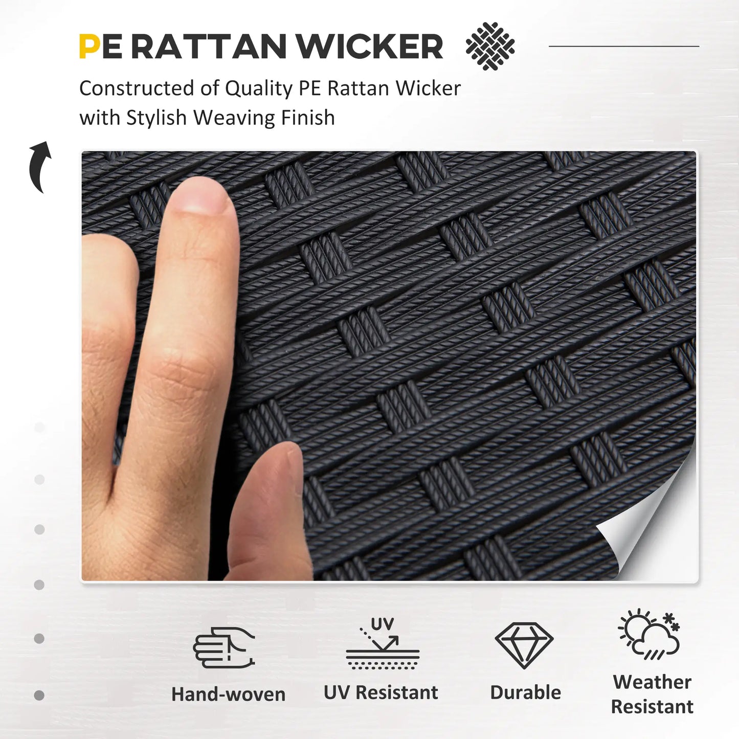 4-Piece Wicker Patio Set, Thick Cushions, PE Rattan Sofa, Glass Table, Sky Blue Patio Furniture Sets at Gallery Canada