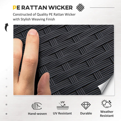 4-Piece Wicker Patio Set, Thick Cushions, PE Rattan Sofa, Glass Table, Sky Blue Patio Furniture Sets at Gallery Canada