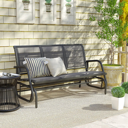 3-Seat Outdoor Glider Chair, Steel Frame, Sling Fabric Seat, Grey Outdoor Gliders at Gallery Canada