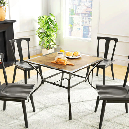 37" Square Outdoor Dining Table for 4, Plastic Board Tabletop, Mixed Brown, Brown Patio Side Tables at Gallery Canada