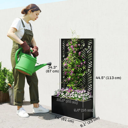 Metal Garden Bed With Trellis, Freestanding Or Wall Mounted Galvanized Planter Boxes at Gallery Canada