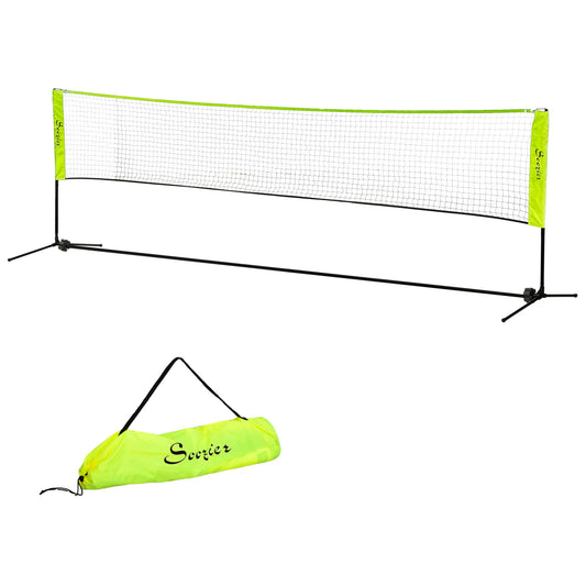 14ft Badminton Net, Height Adjustable, Carry Bag, Yellow