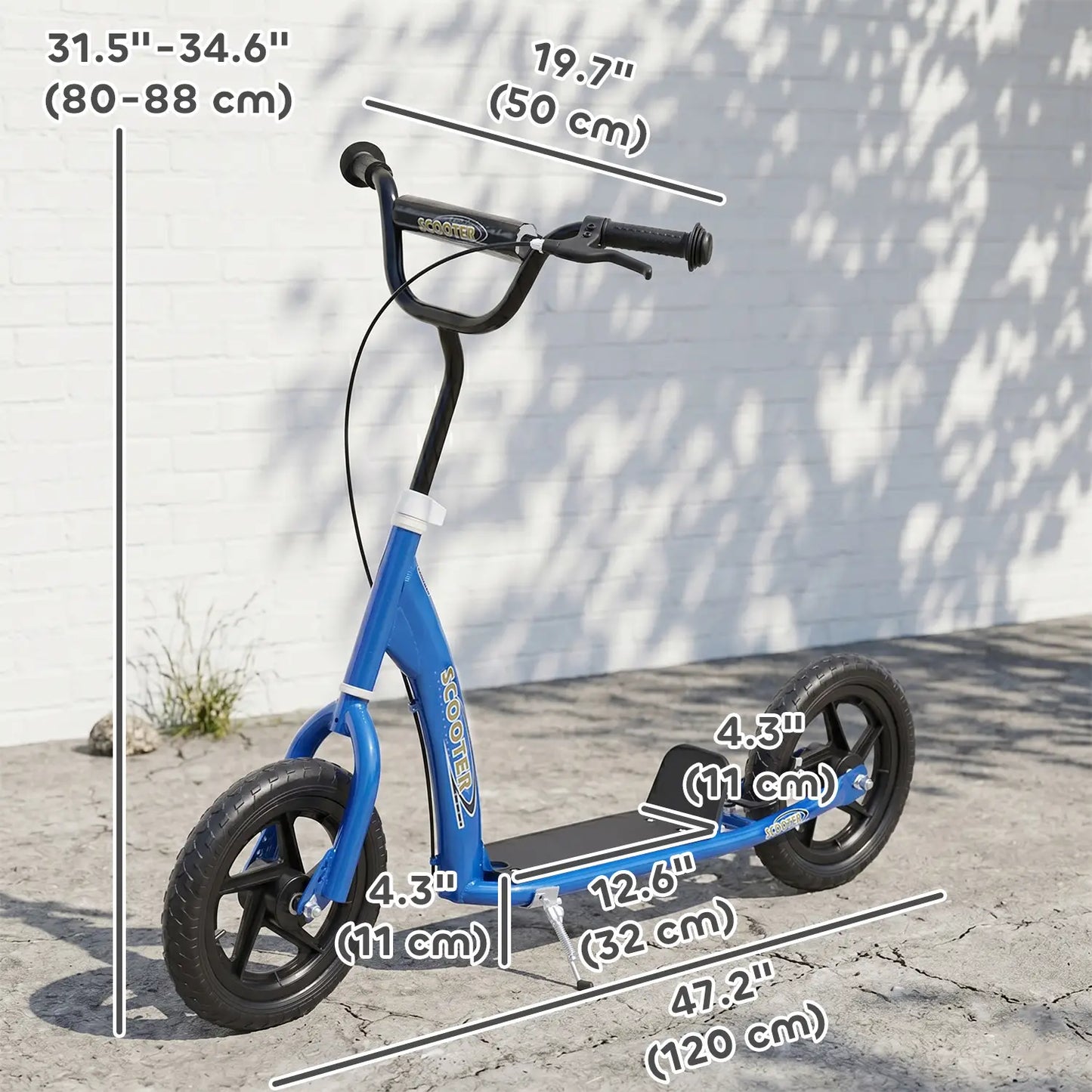 Kids Scooter Bike, 12'' Tire, for 5-12 Year Old, Blue Scooters at Gallery Canada