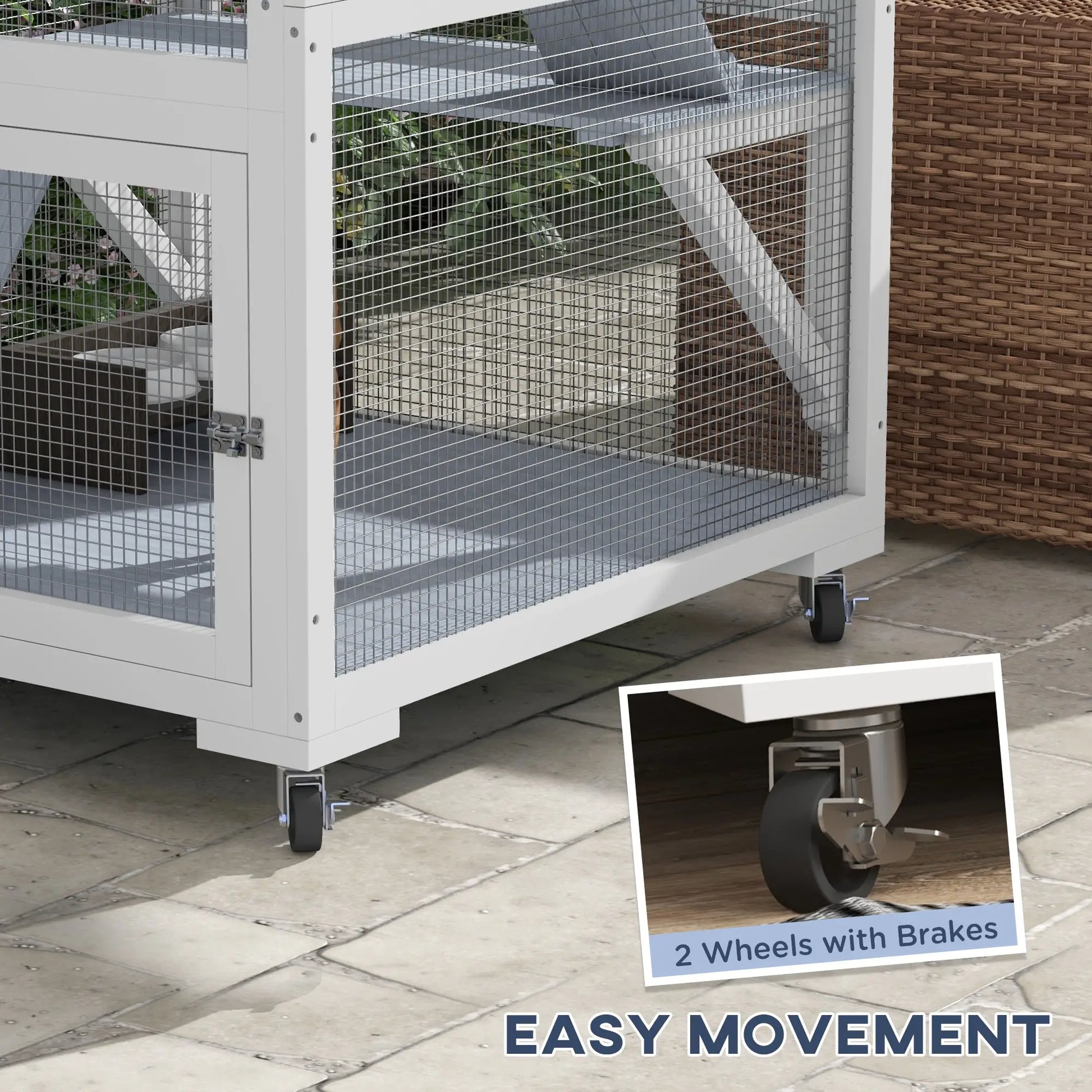 34" L Cat Enclosure on Wheels, Hammock, Platforms, Grey Outdoor Cat Enclosures at Gallery Canada