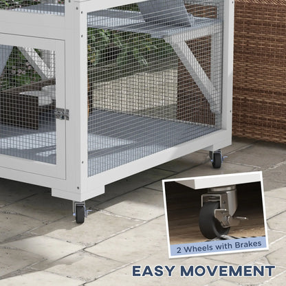 34" L Cat Enclosure on Wheels, Hammock, Platforms, Grey Outdoor Cat Enclosures at Gallery Canada