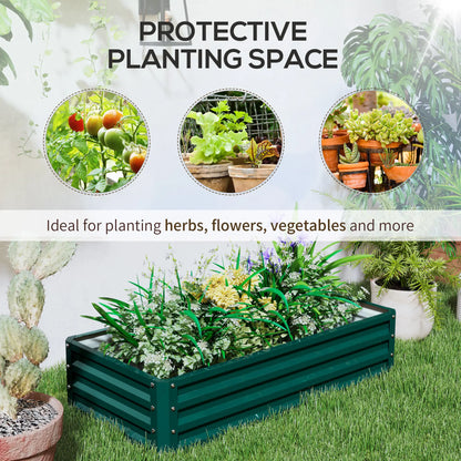 4' x 2' x 1' Parterre de jardin surélevé, Lot de 2 bacs à plantes galvanisés