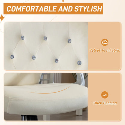 Velvet Office Chair, Swivel Wheels, Adjustable Height, Tilt Function, Beige Task Chairs at Gallery Canada