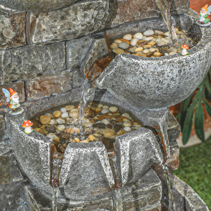 31.5" Tall 5 Tiers Cascading Water Fountain, Mixed, Outdoor Garden Patio Decor Water Fountains at Gallery Canada