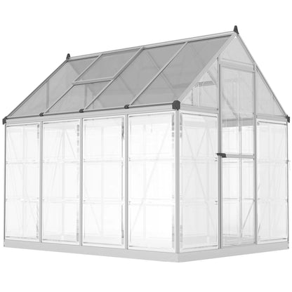 6' x 8' Walk-In Polycarbonate Greenhouse, Aluminium, 2 Panel Types, 5-Level Roof Vent Walk In Greenhouses at Gallery Canada