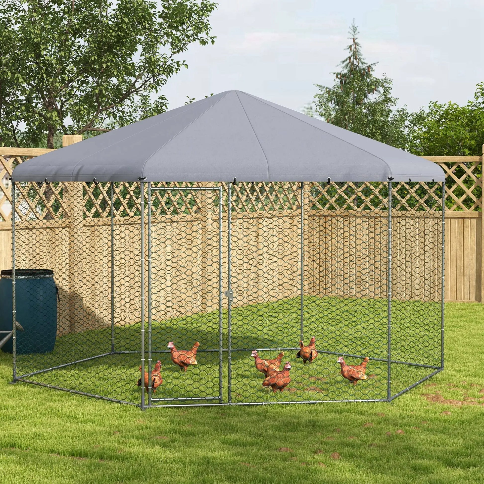 Chicken Coop with Cover, Run for 10-15 Chickens, 13.1' x 11.4' Chicken Coops at Gallery Canada
