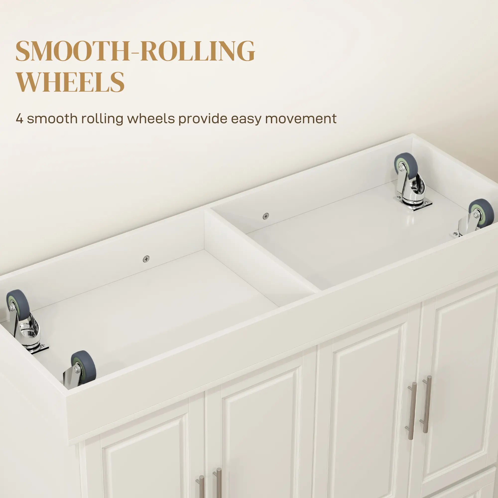 Rolling Kitchen Island with Storage, Stainless Steel Top, Drawers, Cream Kitchen Islands & Kitchen Carts at Gallery Canada