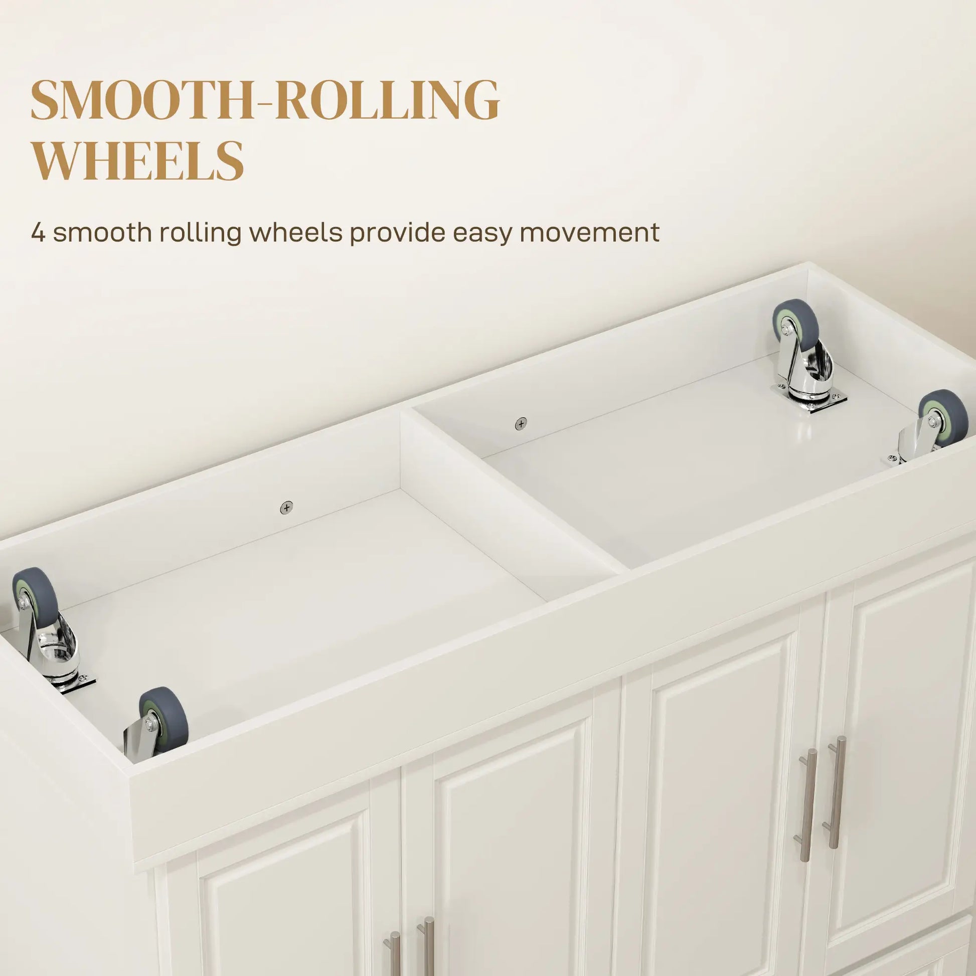 Rolling Kitchen Island with Storage, Stainless Steel Top, Drawers, Cream Kitchen Islands & Kitchen Carts at Gallery Canada