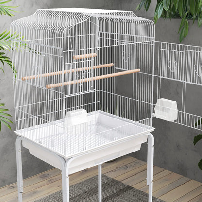 49 Rolling Bird Cage, Cockatoo House, Play Top, Storage Shelf, Wheels, White Bird Cages at Gallery Canada