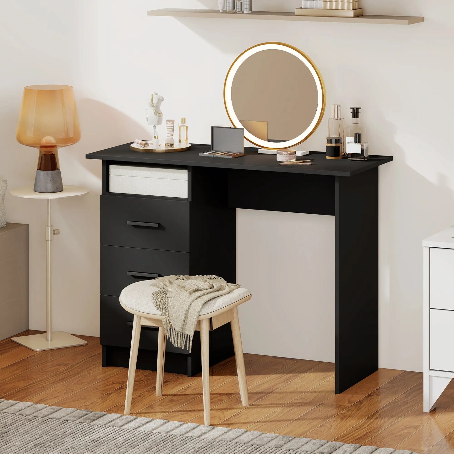 Computer Desk with Storage, 39 Inch, Black Computer Desks at Gallery Canada