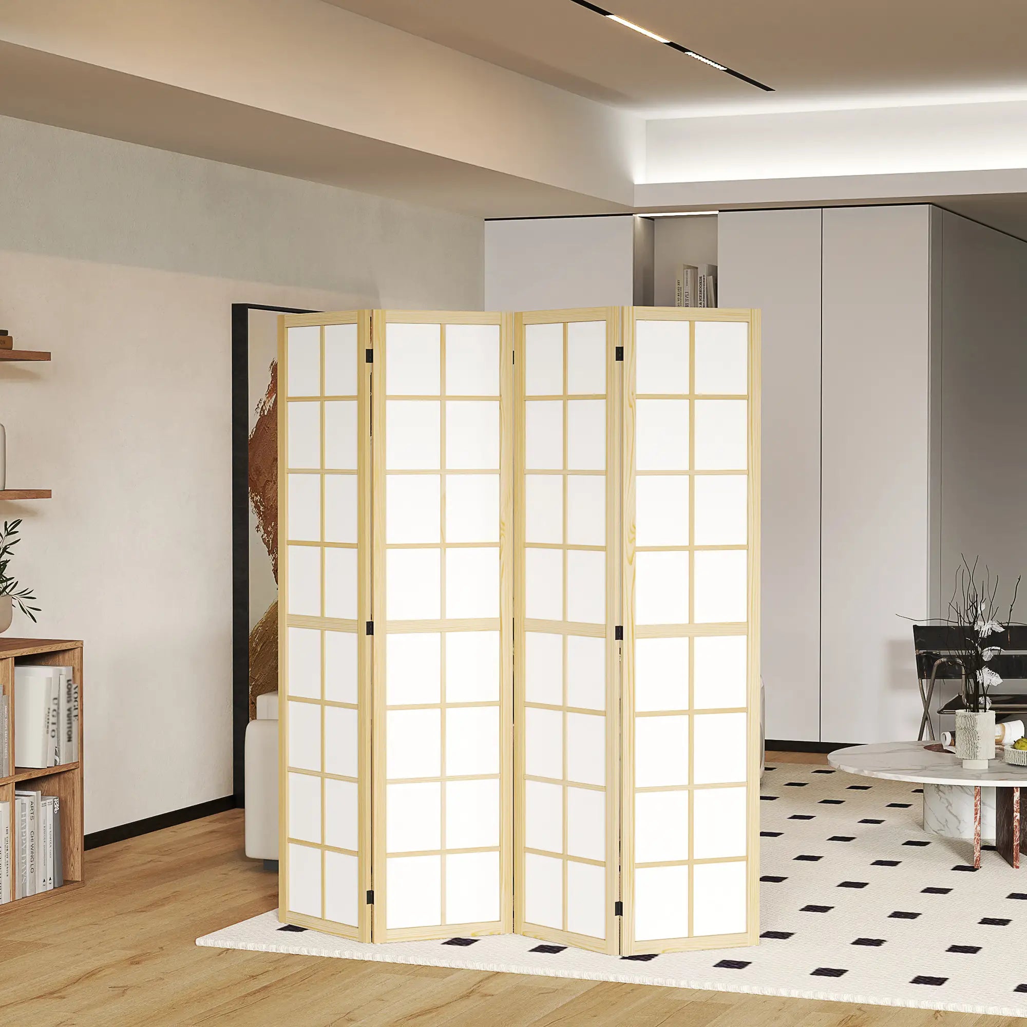 4 Panel Room Divider, 5.6 ft, Folding Partition for Home, Office, Bedroom Room Dividers at Gallery Canada