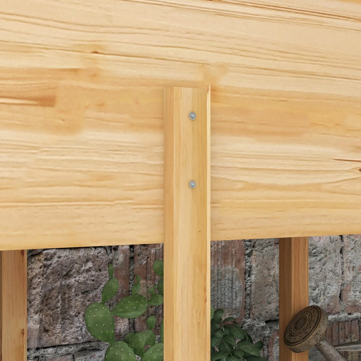 Wooden Raised Planter Box, Drain Holes, 45.3x21.7x31.5inch, Natural Elevated Garden Beds at Gallery Canada