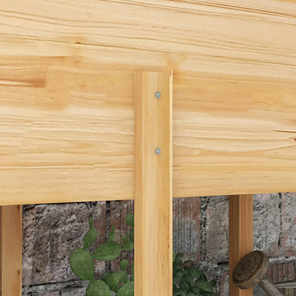 Wooden Raised Planter Box, Drain Holes, 45.3x21.7x31.5inch, Natural Elevated Garden Beds at Gallery Canada