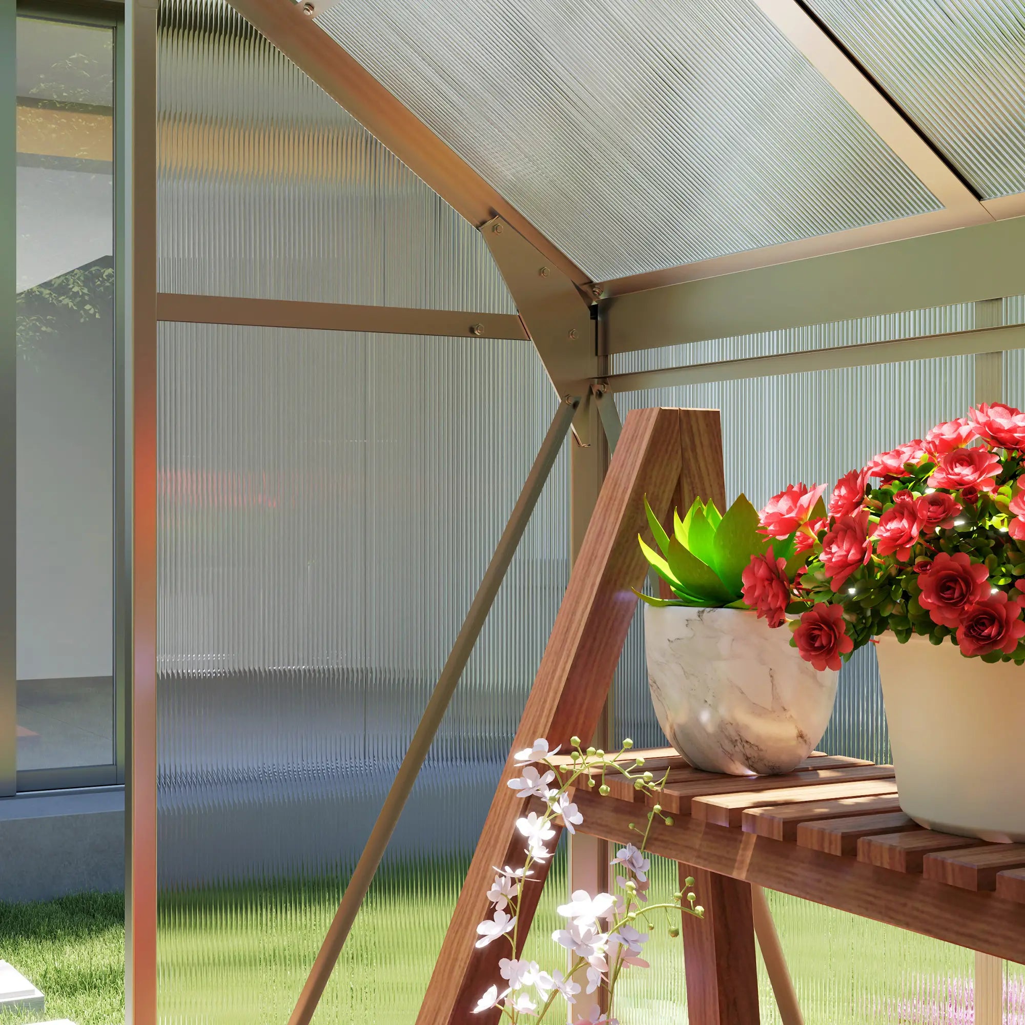 6' x 4' x 6.6' Polycarbonate Greenhouse, Walk-In Kit, Silver Walk In Greenhouses at Gallery Canada