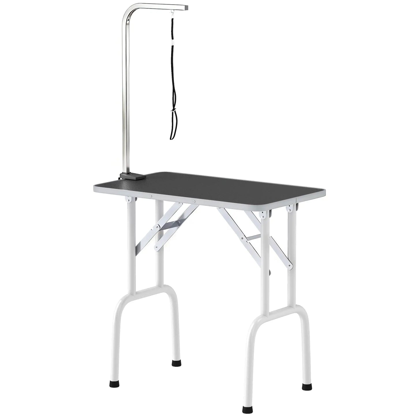 Foldable Pet Grooming Table, Adjustable Arm, Non-Slip Surface, Black Dog Grooming Tables Black, White at Gallery Canada